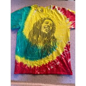Catch a Fire Bob Marley Tie Dye Jamaica Tshirt 2X Reggae Love